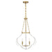 Savoy House 7-4866-4 Mercer 4-lt 20" Pendant - White and Warm Brass