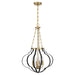 Savoy House 7-4866-4 Mercer 4-lt 20" Pendant - Matte Black and Warm Brass