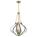 Savoy House 7-4866-4 Mercer 4-lt 20" Pendant - Matte Black and Warm Brass