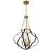 Savoy House 7-4866-4 Mercer 4-lt 20" Pendant - Matte Black and Warm Brass