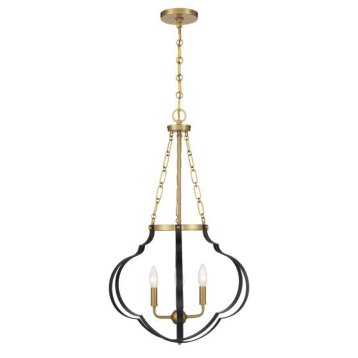 Savoy House 7-4866-4 Mercer 4-lt 20" Pendant - Matte Black and Warm Brass