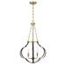 Savoy House 7-4866-4 Mercer 4-lt 20" Pendant - Matte Black and Warm Brass