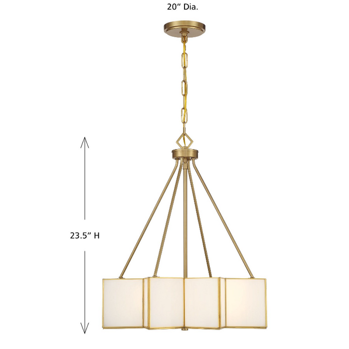 Savoy House 7-5988-3 Reiling 3-lt 20" Pendant - Warm Brass