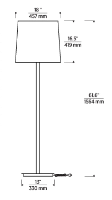 Visual Comfort 700OPRTLUC92762 Lucia 1-lt 62" Tall LED Outdoor Floor Lamp