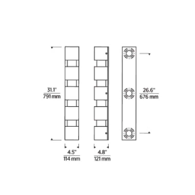 Tech 700OWSQGE92731 Leagan 1-lt 31" Tall LED Outdoor Wall Sconce