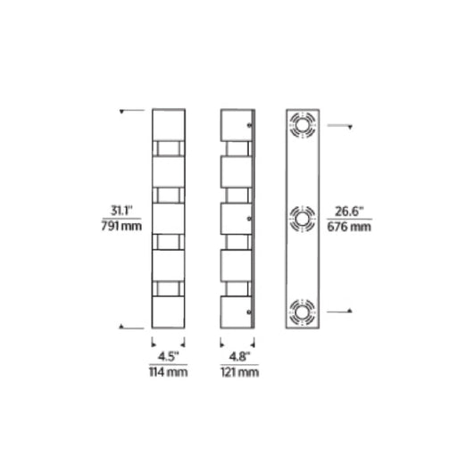 Tech 700OWSQGE92731 Leagan 1-lt 31" Tall LED Outdoor Wall Sconce