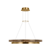 Tech 700GRC36 Grace 36" LED Chandelier - Natural Brass/Weathered Oak