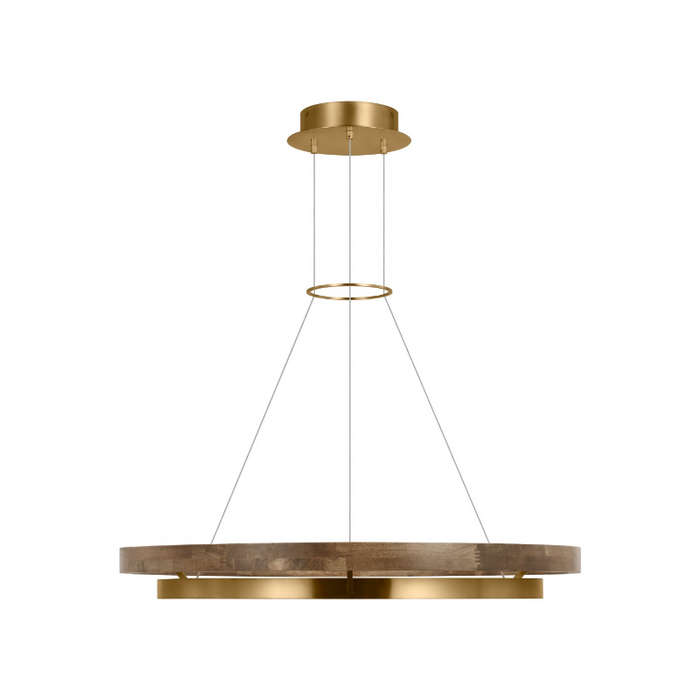 Tech 700GRC36 Grace 36" LED Chandelier - Natural Brass/Weathered Oak