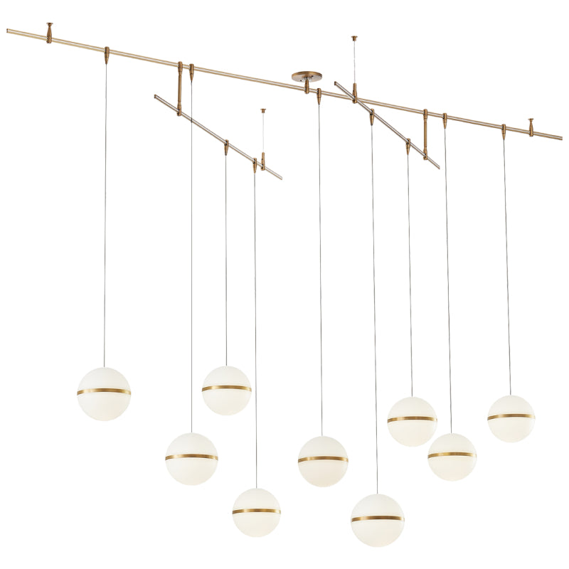 Tech 700HNE9 Mini Hanea 9-lt 96" LED Chandelier with Surface Canopy