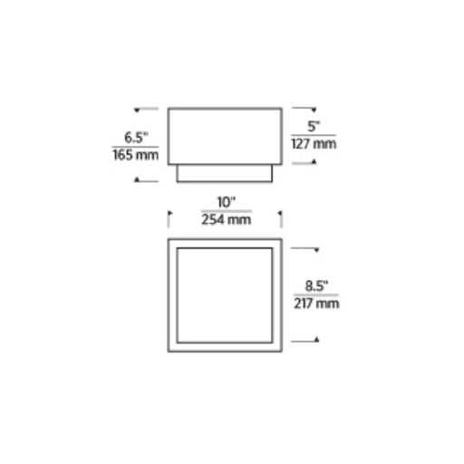 Tech 700OFMSQGE92710 Leagan 10" LED Flush Mount