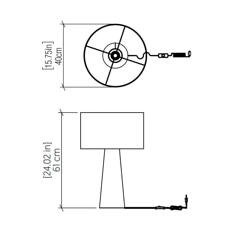 Accord 7026 Conical 1-lt 24" Tall LED Table Lamp