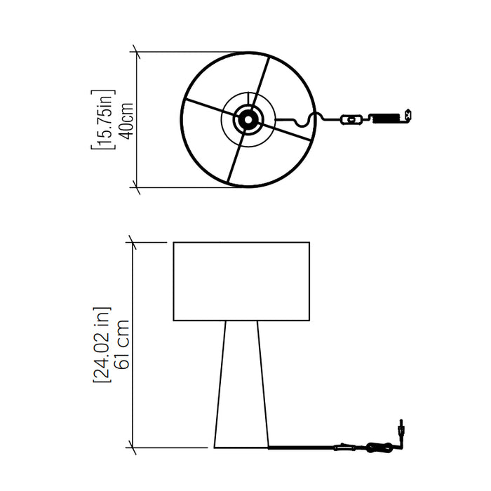 Accord 7026 Conical 1-lt 24" Tall LED Table Lamp