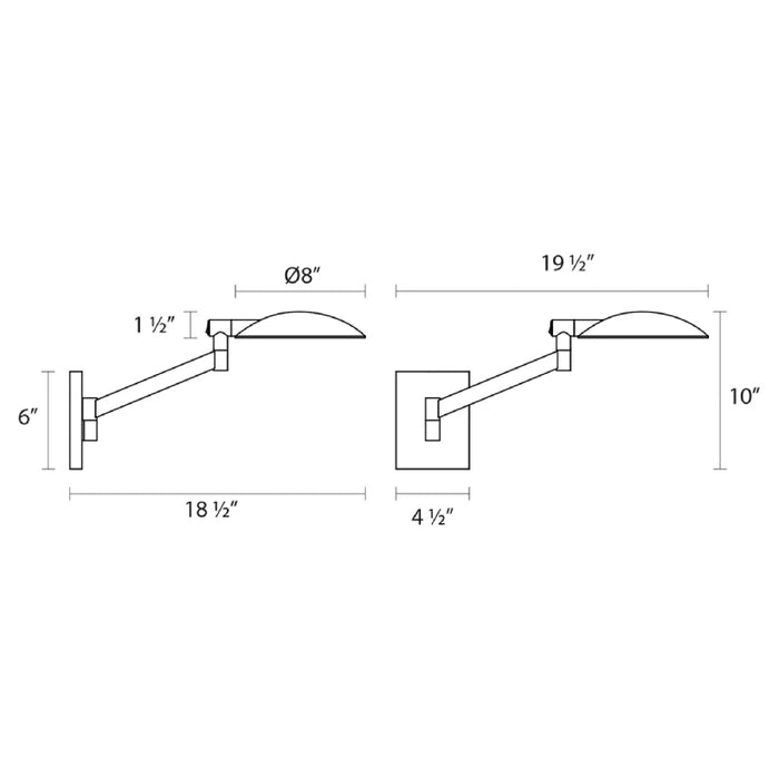 Sonneman 7085 Perch Pharmacy 1-lt 20" Swing Arm Wall Lamp