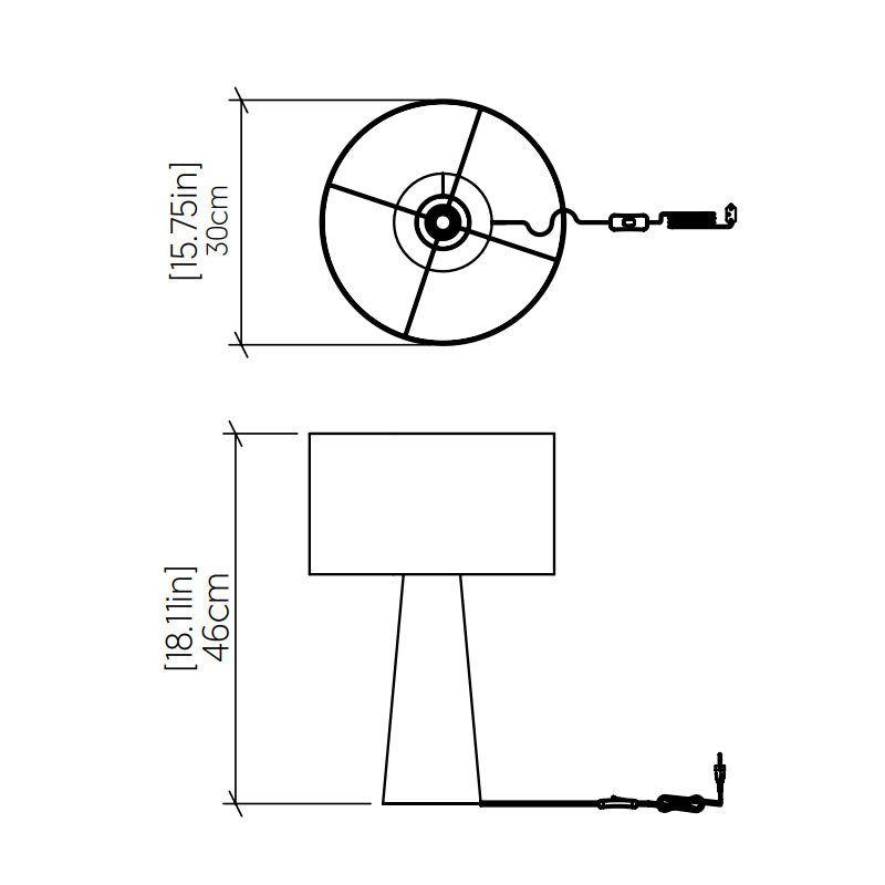Accord 7094 Conical 1-lt 18" Tall LED Table Lamp