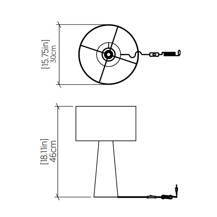 Accord 7094 Conical 1-lt 18" Tall LED Table Lamp