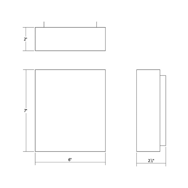 Sonneman 7105 Flat Box 1-lt 7" Tall Indoor/Outdoor LED Wall Sconce