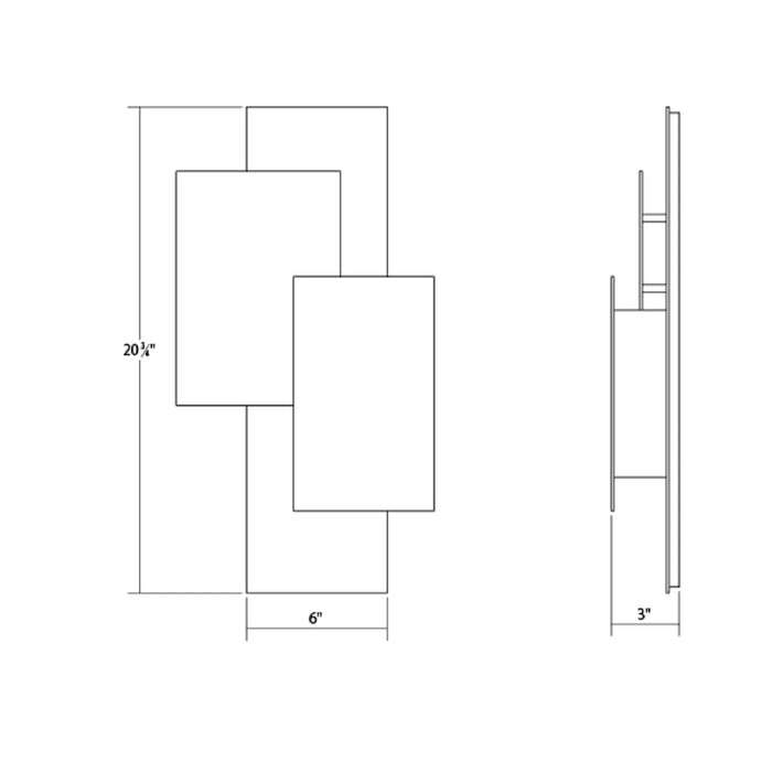 Sonneman 7110 Offset Panels 21" Tall Indoor/Outdoor LED Wall Sconce