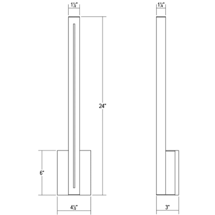 Sonneman 7113 Stripe 24" Tall Indoor/Outdoor LED Wall Sconce