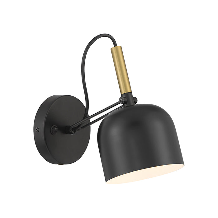 Access 72018LEDD Porto 1-lt 10" Tall LED Reading Light - Black with Antique Brushed Brass