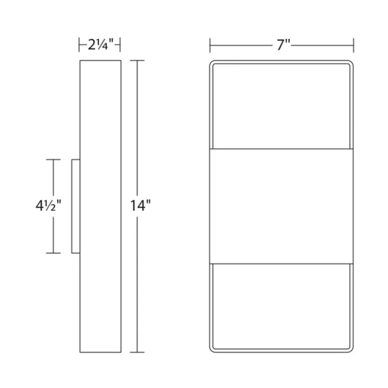 Sonneman 7202 Light Frames 14" Tall LED Up/Down Wall Sconce