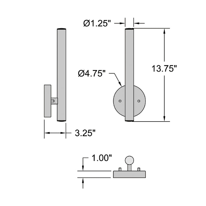 Access 72024 Pipeline 2-lt 14" Tall LED Wall Sconce