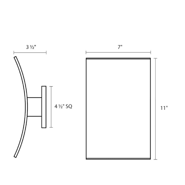 Sonneman 7260 Curved Shield 11" Tall Indoor/Outdoor LED Wall Sconce
