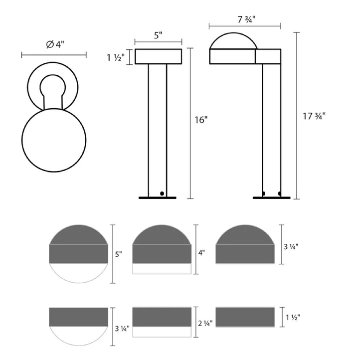 Sonneman 7303 Reals 16" Tall LED Bollard - Plate Cap