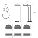 Sonneman 7303 Reals 17" Tall LED Bollard - Dome Cap / Plate Lens