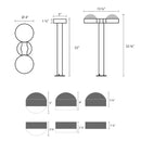 Sonneman 7307 Reals 24" Tall LED Double Bollard - Dome Cap / Plate Lens
