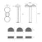 Sonneman 7307 Reals 24" Tall LED Double Bollard - Dome Cap / Plate Lens
