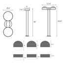 Sonneman 7308 Reals 28" Tall LED Double Bollard - Plate Cap / Lens
