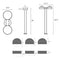 Sonneman 7308 Reals 28" Tall LED Double Bollard - Plate Cap / Lens