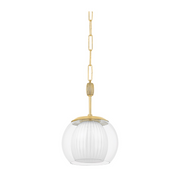 Hudson Valley 7310 Clementon 1-lt 11" Pendant - Aged Brass