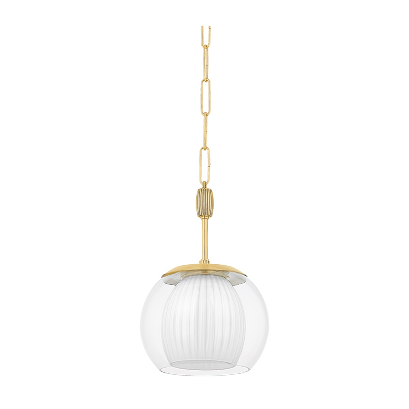 Hudson Valley 7310 Clementon 1-lt 11" Pendant - Aged Brass