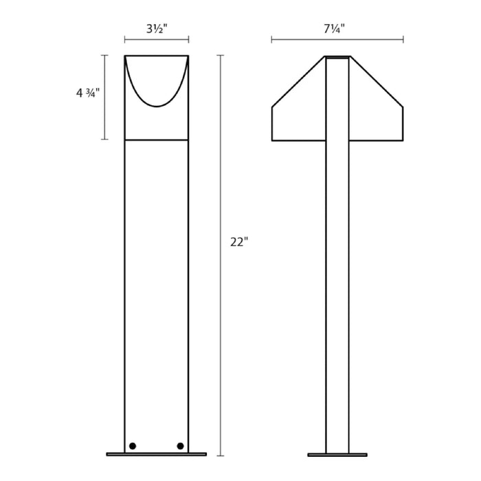 Sonneman 7316 Shear 2-lt 22" Tall LED Double Bollard