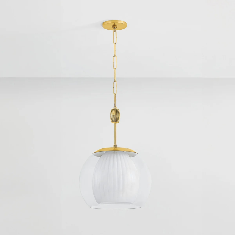 Hudson Valley 7317 Clementon 1-lt 17" Pendant - Aged Brass