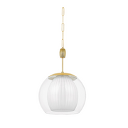 Hudson Valley 7317 Clementon 1-lt 17" Pendant - Aged Brass