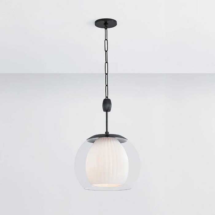 Hudson Valley 7317 Clementon 1-lt 17" Pendant - Distressed Bronze