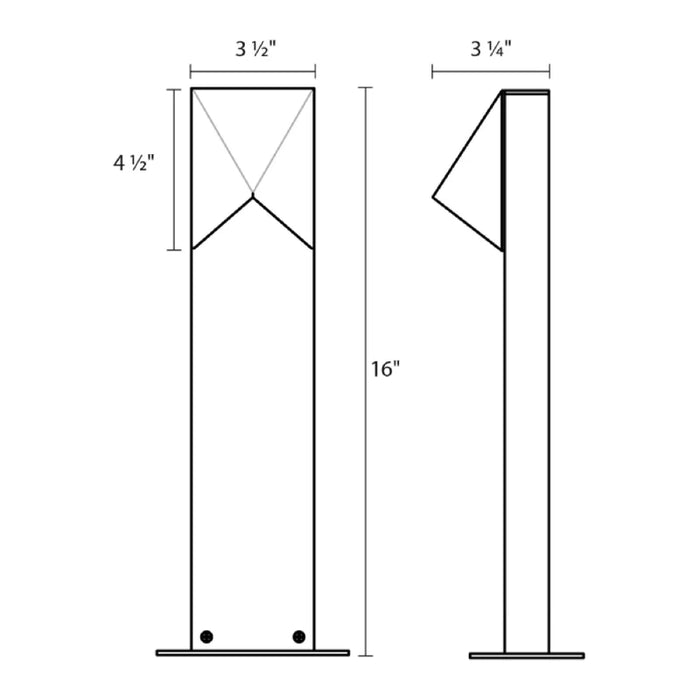 Sonneman 7321 Triform Compact 16" Tall LED Bollard