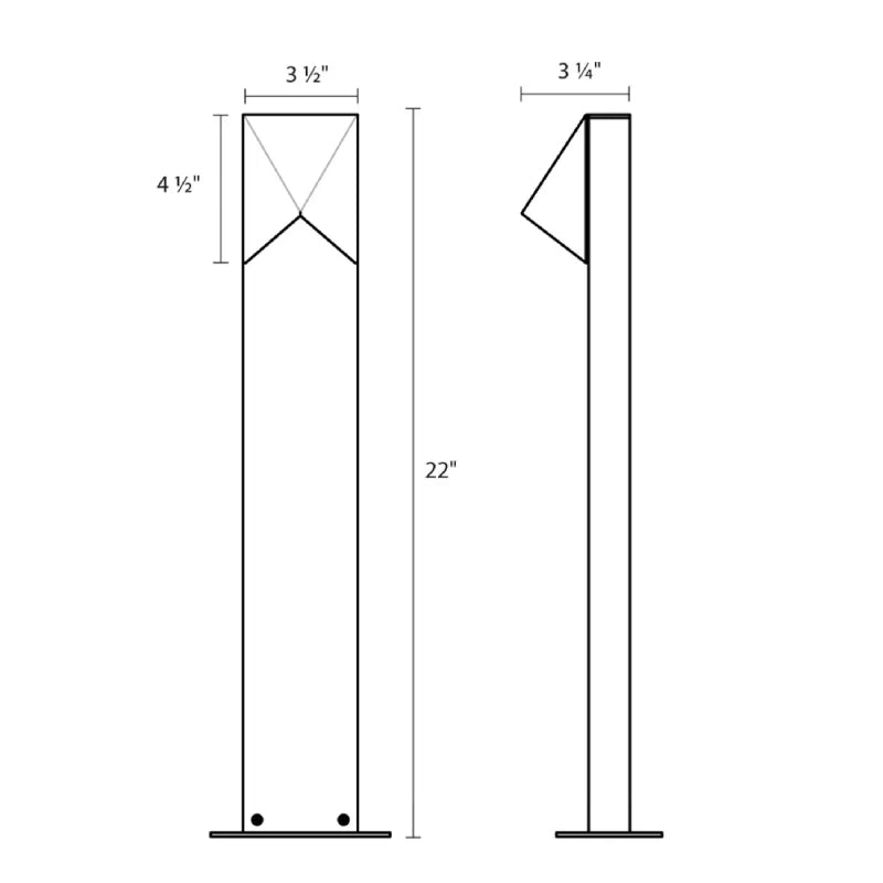 Sonneman 7322 Triform Compact 22" Tall LED Bollard