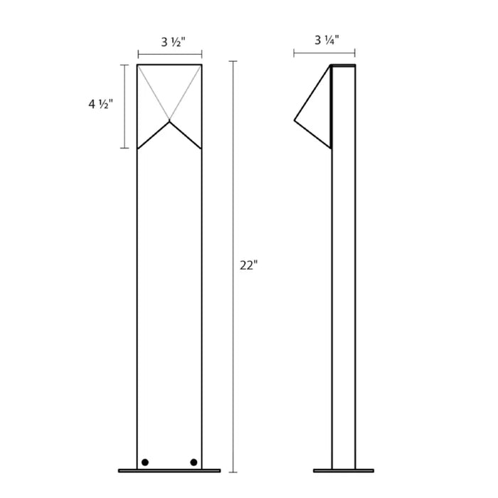 Sonneman 7322 Triform Compact 22" Tall LED Bollard