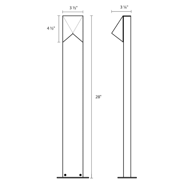 Sonneman 7323 Triform Compact 28" Tall LED Bollard