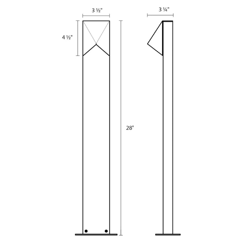 Sonneman 7323 Triform Compact 28" Tall LED Bollard