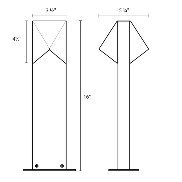 Sonneman 7325 Triform Compact 16" Tall LED Double Bollard