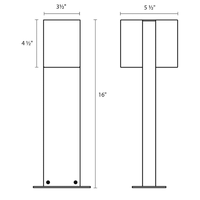 Sonneman 7345 Box 16" Tall LED Double Bollard