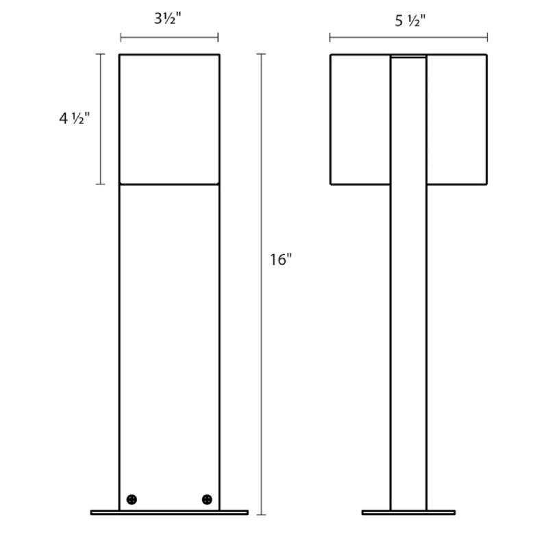 Sonneman 7345 Box 16" Tall LED Double Bollard