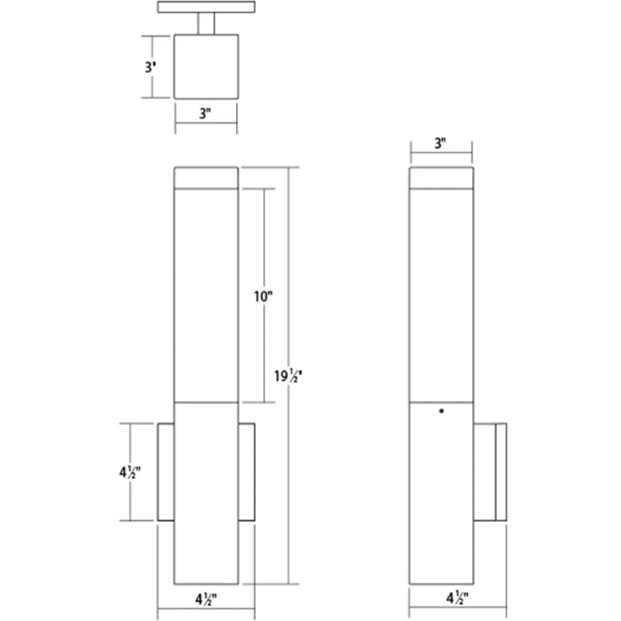 Sonneman 7380 Square Column 20" Tall Indoor/Outdoor LED Wall Sconce