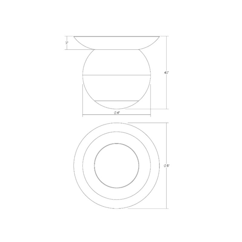 Sonneman 7509 Hemisphere 1-lt 4" LED Surface Mount