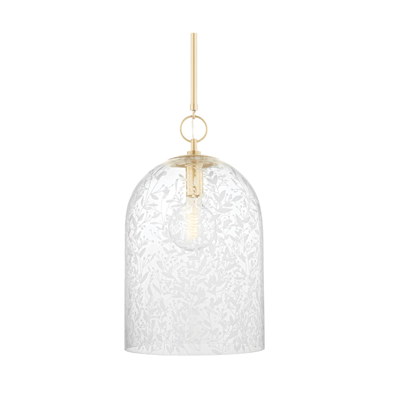 Hudson Valley 7514 Belleville 1-lt 14" Pendant-Aged Brass