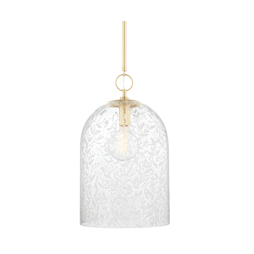Hudson Valley 7514 Belleville 1-lt 14" Pendant-Aged Brass